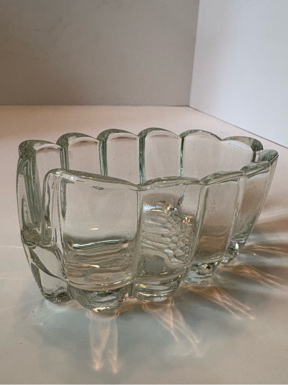 Princess House Clear Glass Scalloped Spoon Rest